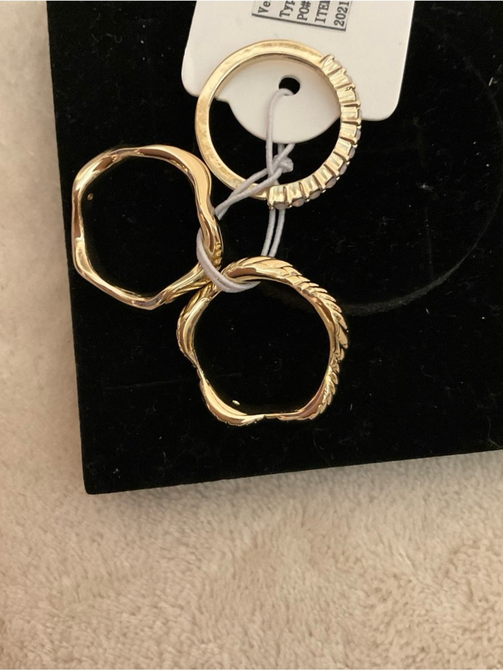 Gold-Plate Twisted & Textured Stackable Rings - Women's Jewelry